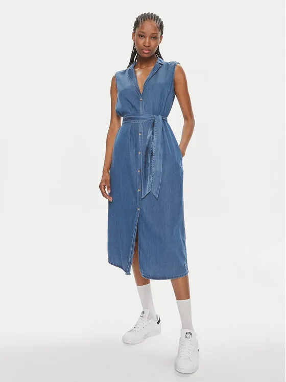 Hemdkleid · Blau · Midi