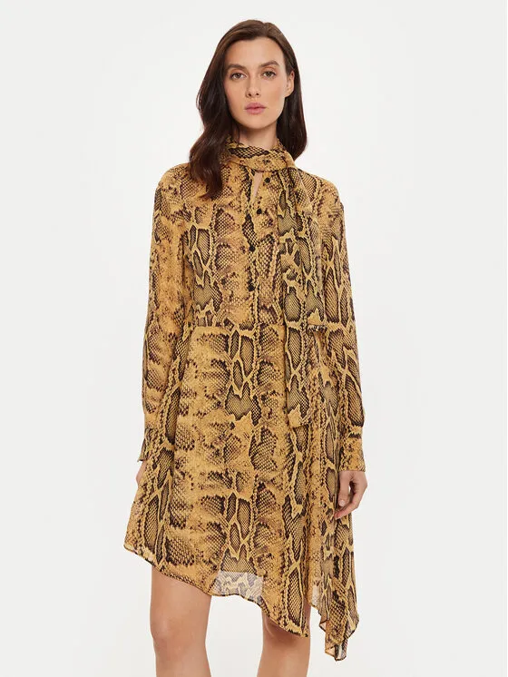 Hemdkleid · Braun · Midi