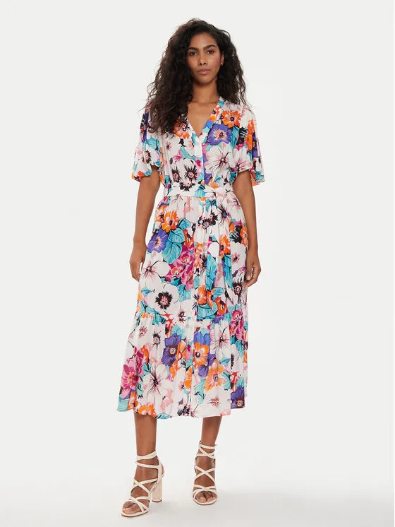 Hemdkleid · Bunt · Midi