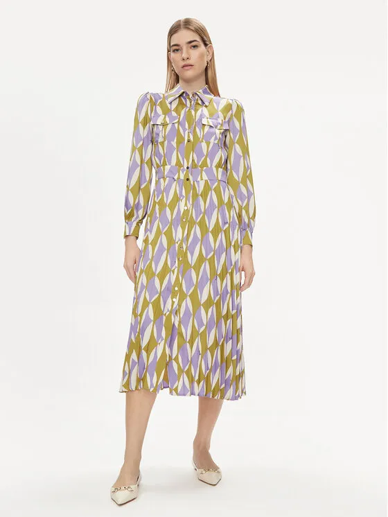 Hemdkleid · Bunt · Midi