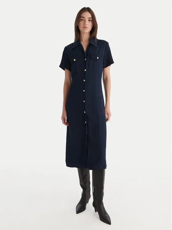 Hemdkleid · Dunkelblau · Midi