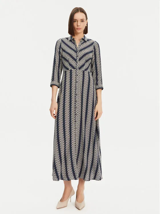 Hemdkleid · Dunkelblau · Midi