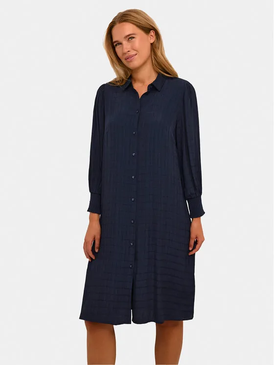 Hemdkleid · Dunkelblau · Midi