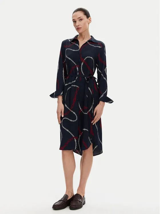 Hemdkleid · Dunkelblau · Midi