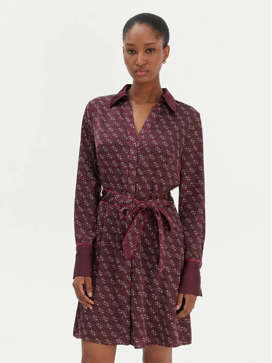 Hemdkleid · Dunkelrot · Mini