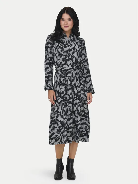 Hemdkleid · Grau · Midi