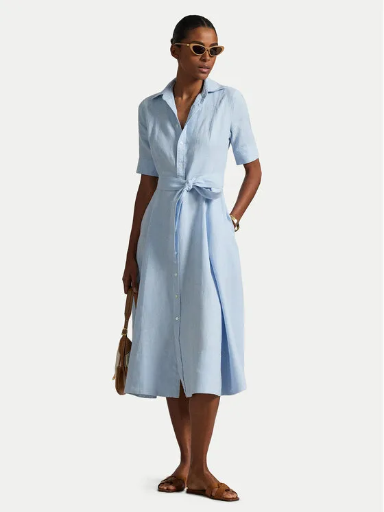 Hemdkleid · Himmelblau · Midi