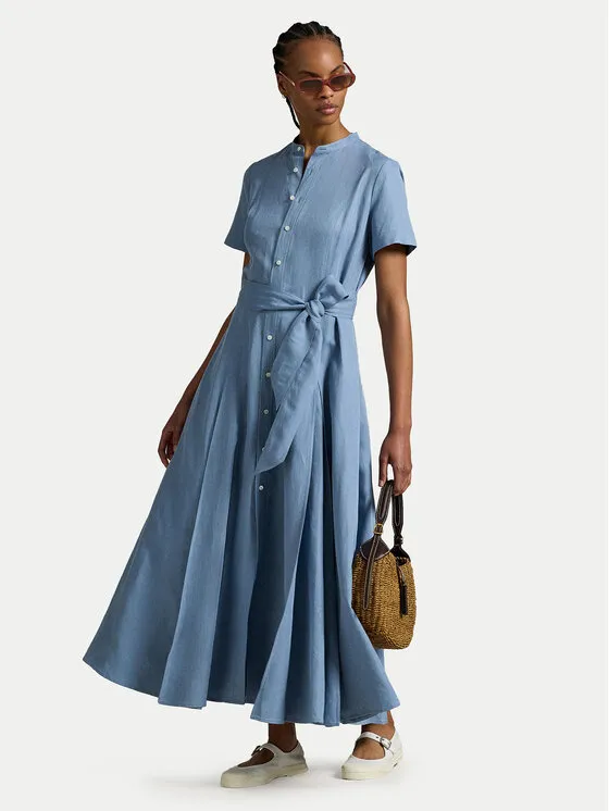 Hemdkleid · Himmelblau · Midi