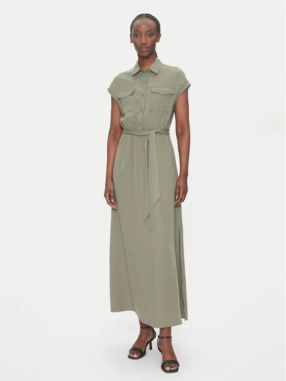 Hemdkleid · Khakifarben · Maxi