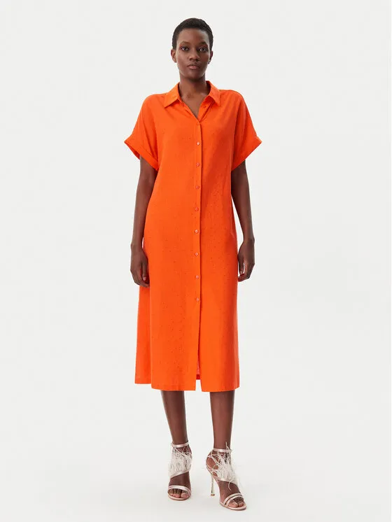 Hemdkleid · Orange · Midi