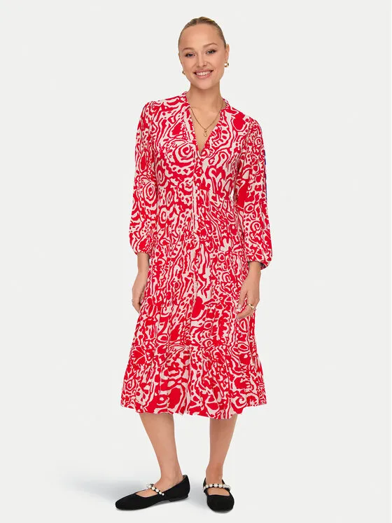 Hemdkleid · Rot · Midi