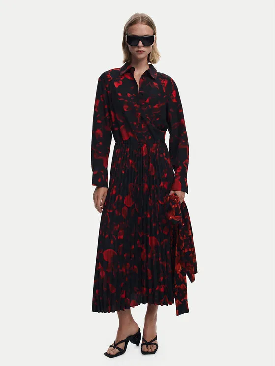 Hemdkleid · Rot · Midi