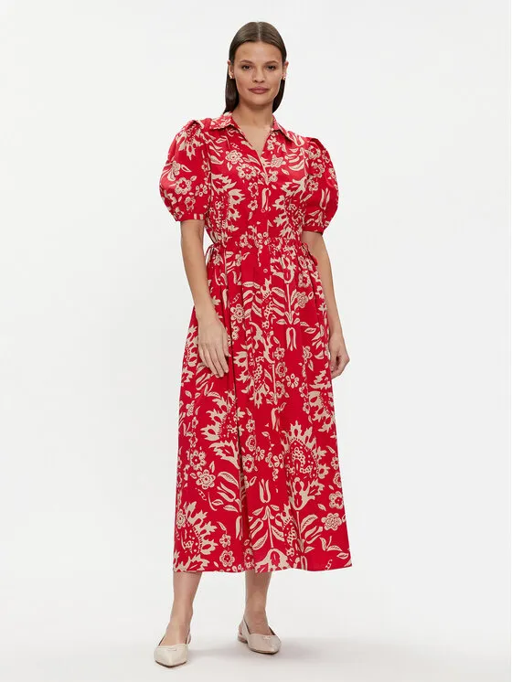 Hemdkleid · Rot · Midi