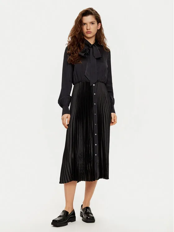 Hemdkleid · Schwarz · Maxi