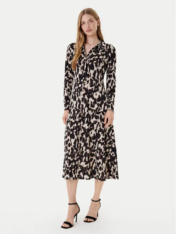 Hemdkleid · Schwarz · Midi