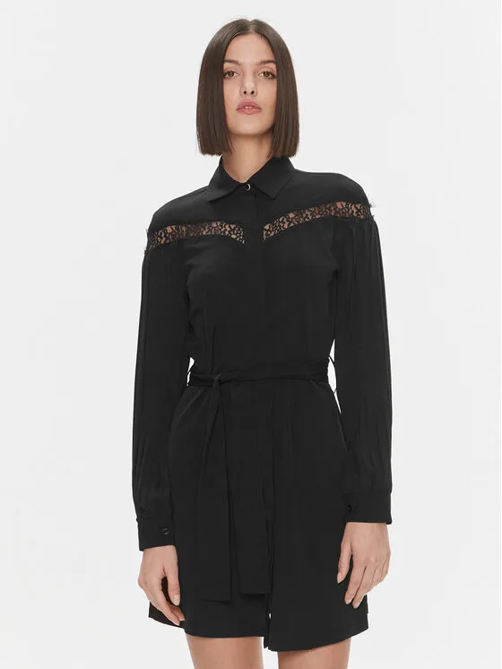 Hemdkleid · Schwarz · Mini