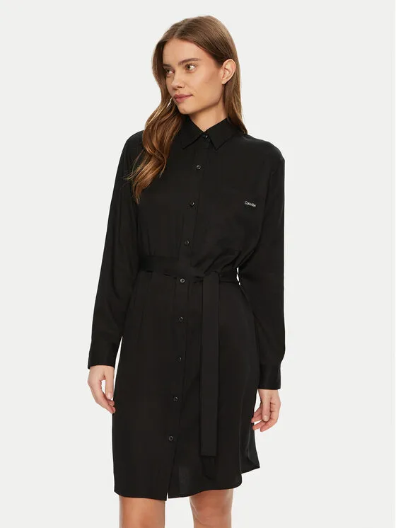 Hemdkleid · Schwarz · Mini