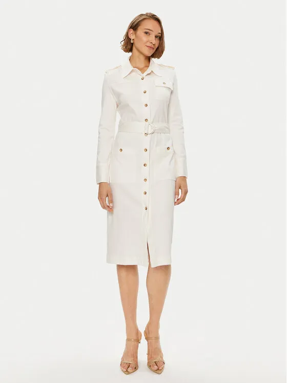 Hemdkleid · Weiß · Midi