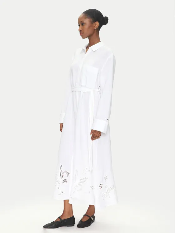 Hemdkleid · Weiß · Midi