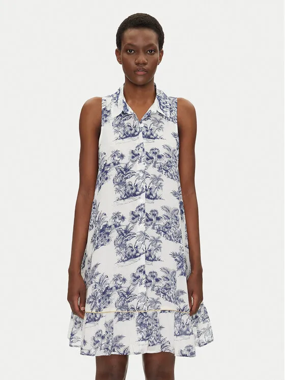 Hemdkleid · Weiß · Midi