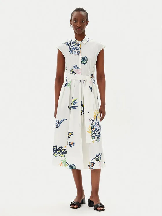 Hemdkleid · Weiß · Midi