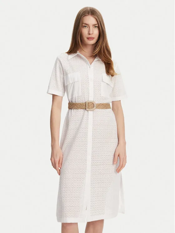 Hemdkleid · Weiß · Midi