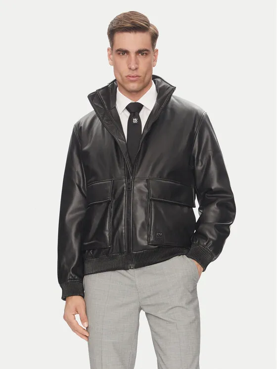 Jacke aus Kunstleder · Schwarz