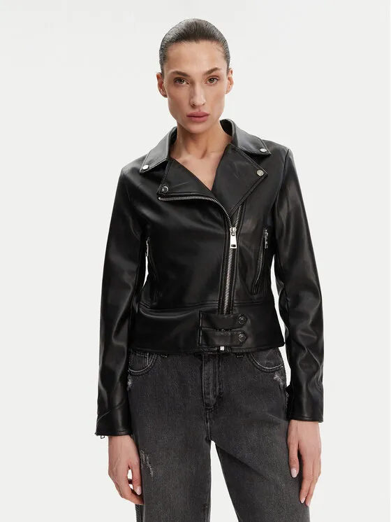 Jacke aus Kunstleder · Schwarz