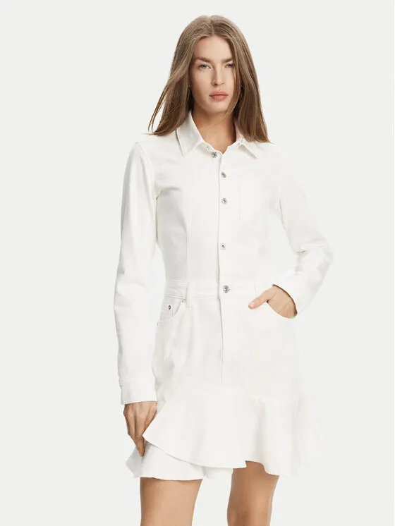 Jeanskleid · Weiß · Mini