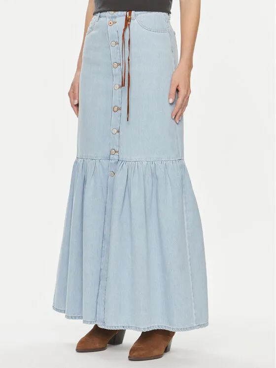 Jeansrock · Blau · Maxi