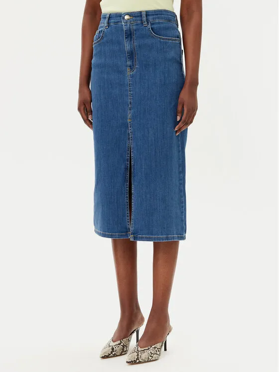 Jeansrock · Blau · Midi