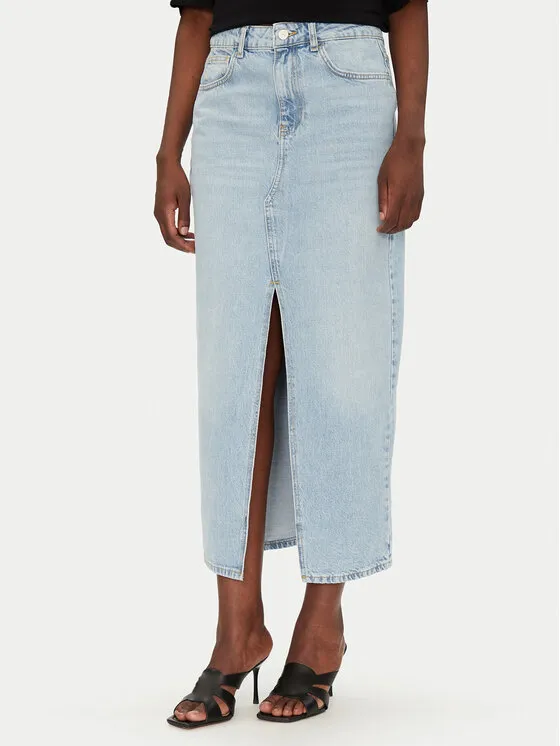 Jeansrock · Blau · Midi