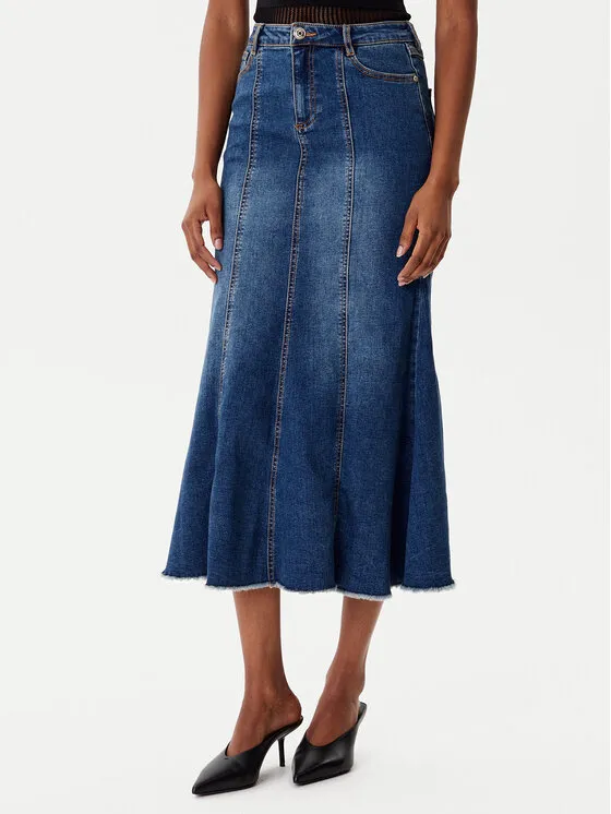 Jeansrock · Blau · Midi