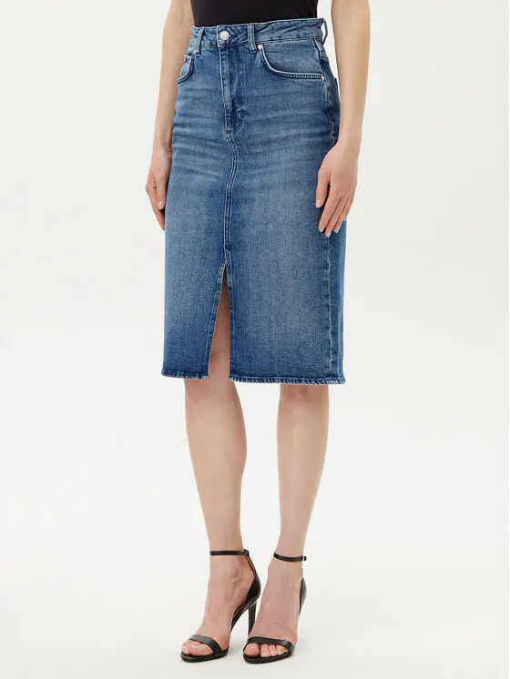 Jeansrock · Blau · Midi