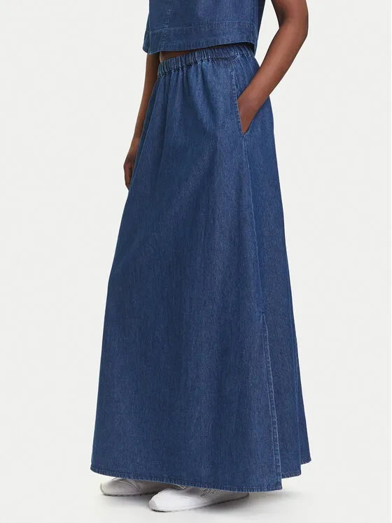 Jeansrock · Dunkelblau · Maxi