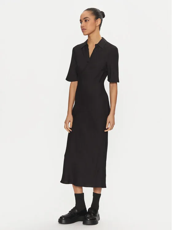 Kleid für den Alltag · Schwarz · Midi
