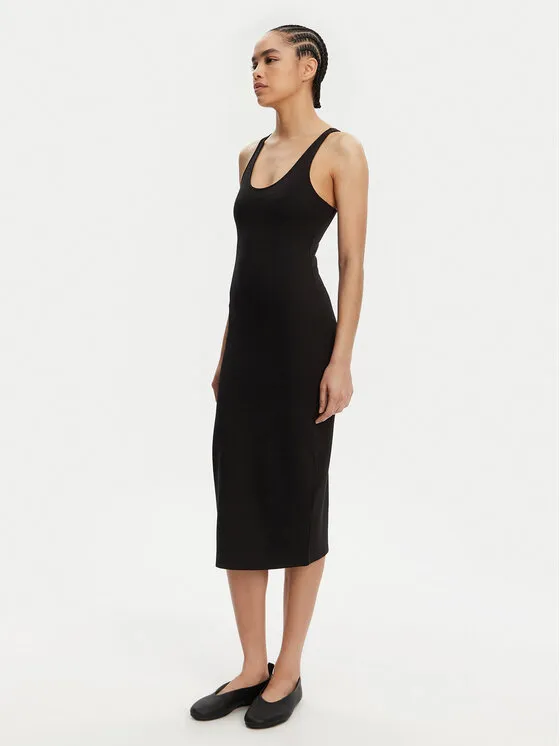 Kleid für den Alltag · Schwarz · Midi