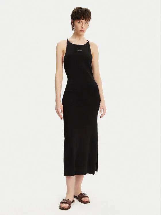 Kleid für den Alltag · Schwarz · Midi