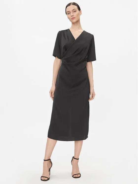 Kleid für den Alltag · Schwarz · Midi