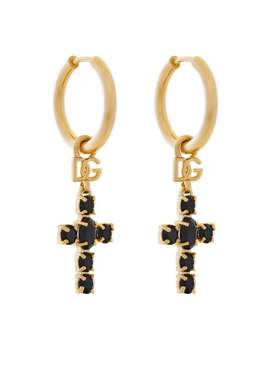 Ohrringe · Goldfarben · Messing, Glas, Metall