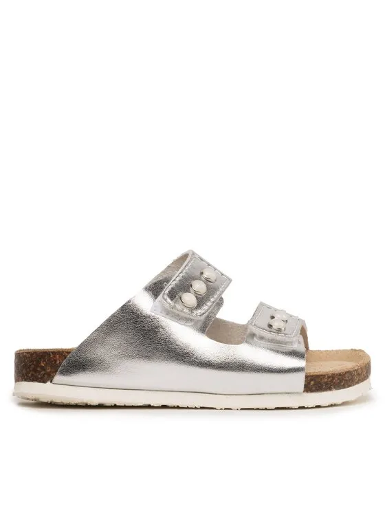 Pantoletten · Silberfarben