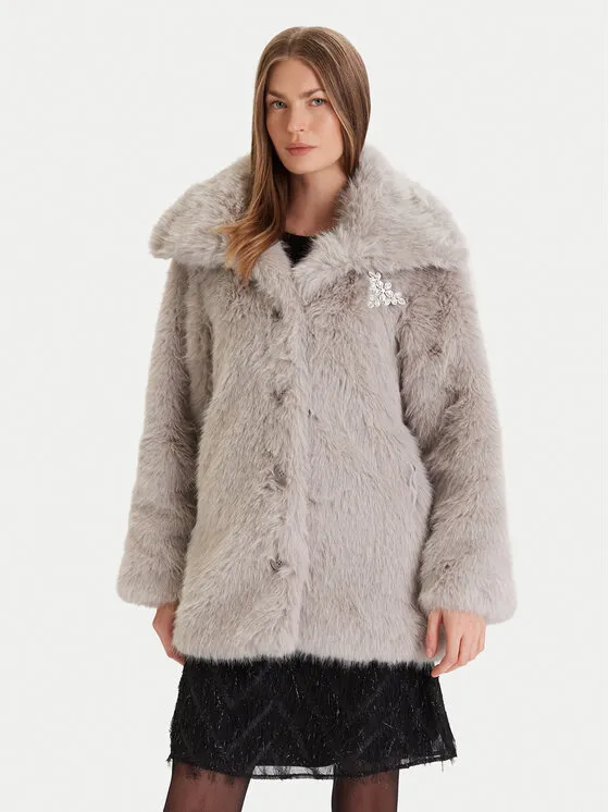 Pelzmantel · Grau