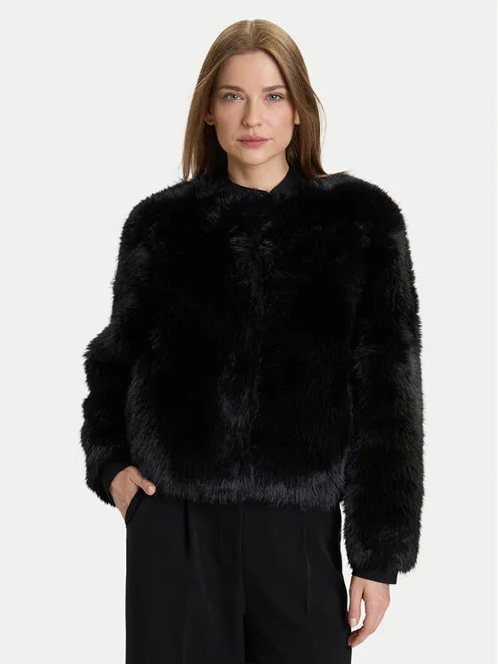Pelzmantel · Schwarz