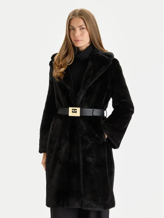 Pelzmantel · Schwarz