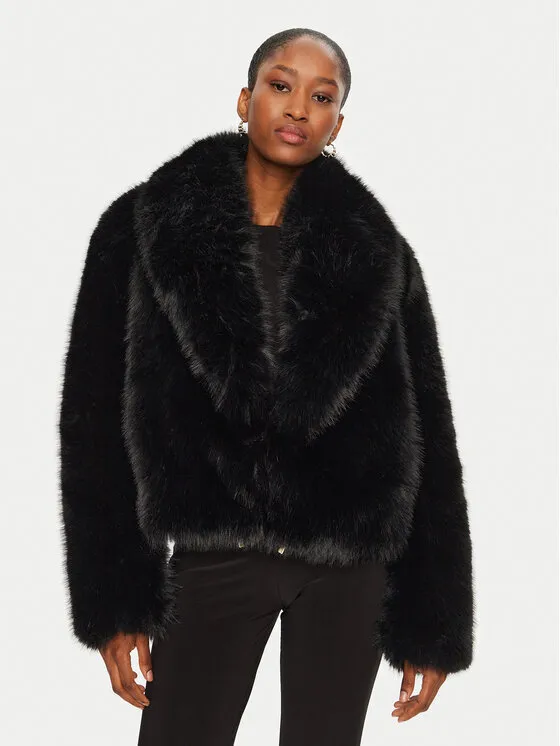 Pelzmantel · Schwarz