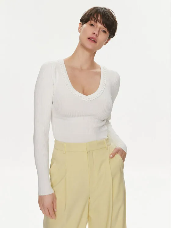 Pullover · Écru · Slim Fit