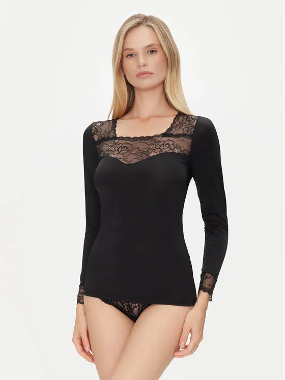 Pyjama-T-Shirt · Schwarz