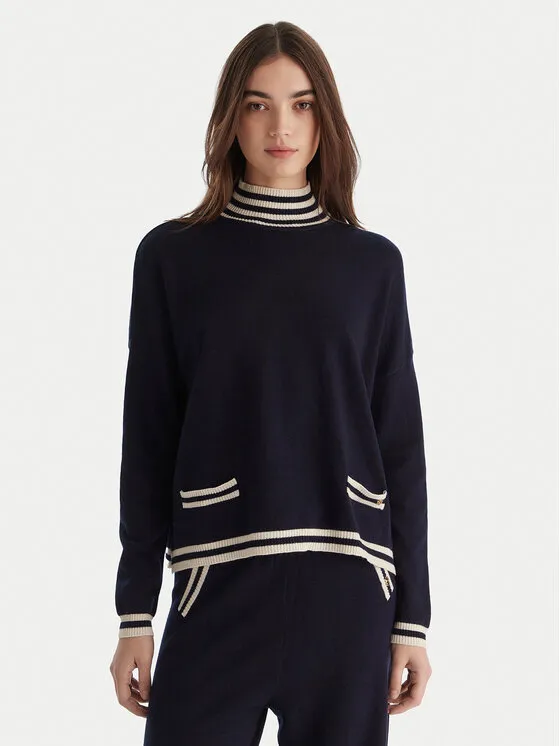 Rollkragenpullover · Dunkelblau · Relaxed Fit