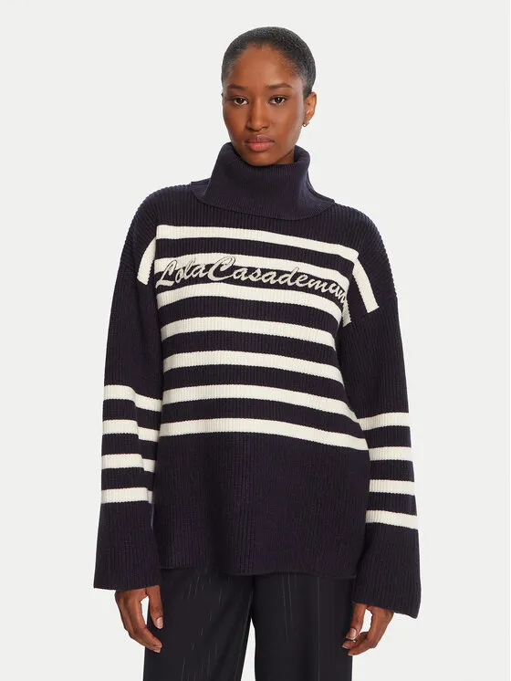 Rollkragenpullover · Dunkelblau · Relaxed Fit