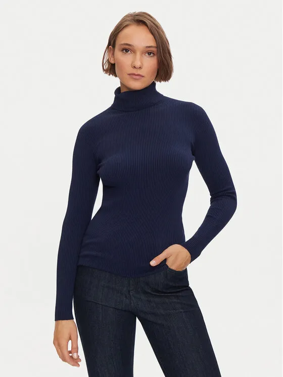 Rollkragenpullover · Dunkelblau · Slim Fit